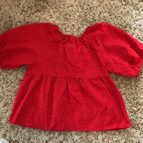 Red peplum top - Picture 2 of 2